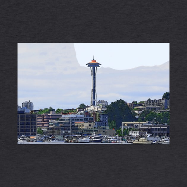 Gold Topped Space Needle by KirtTisdale